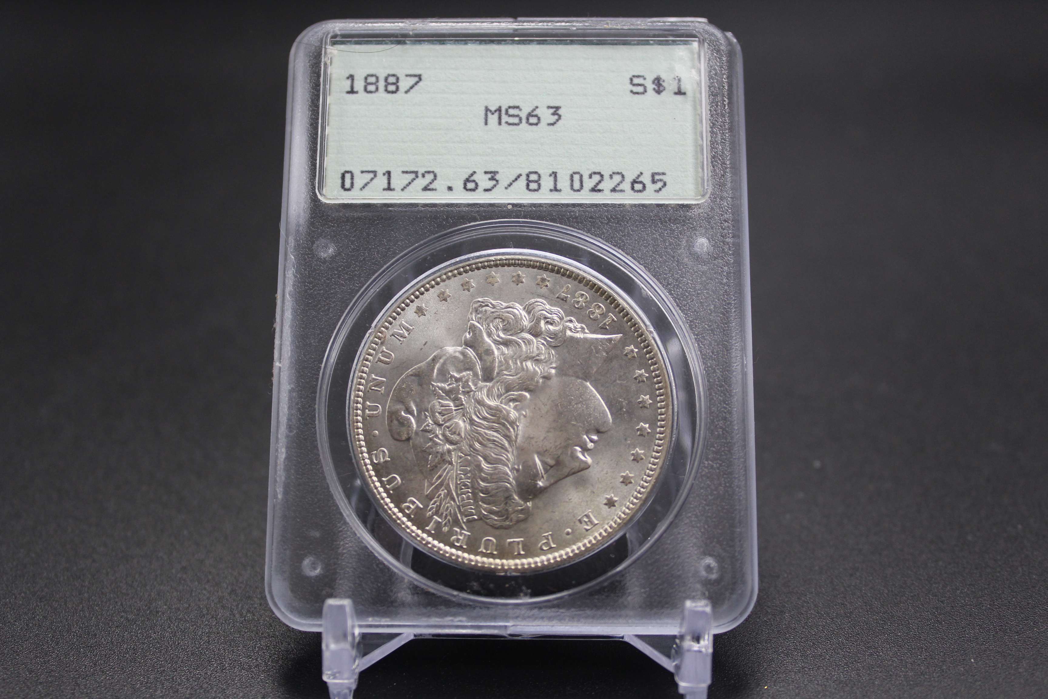 1887 Morgan Silver Dollar PCGS MS-63 OGH 1st Gen