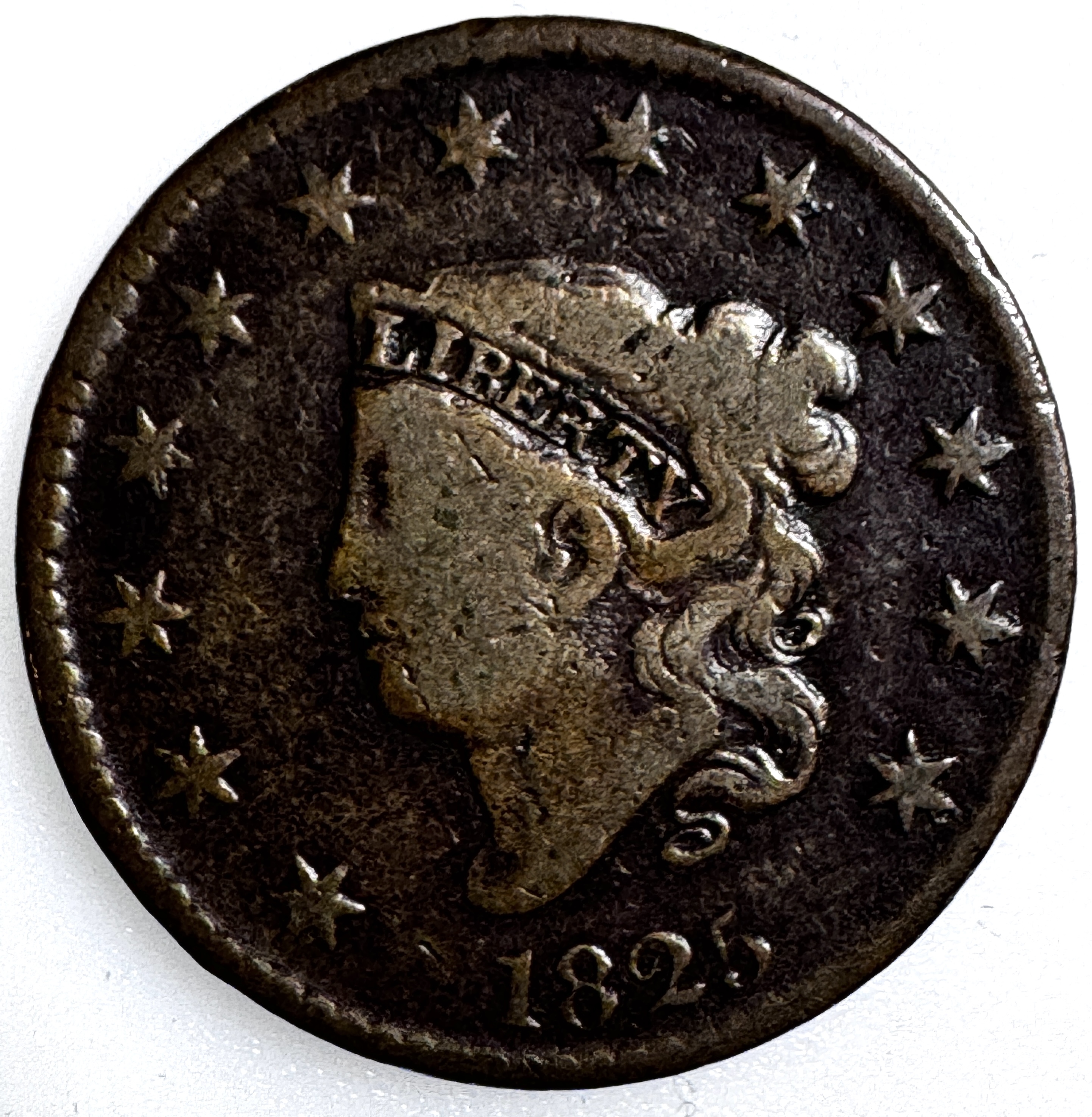 1825 Matron Cent PCGS Genuine VG Details