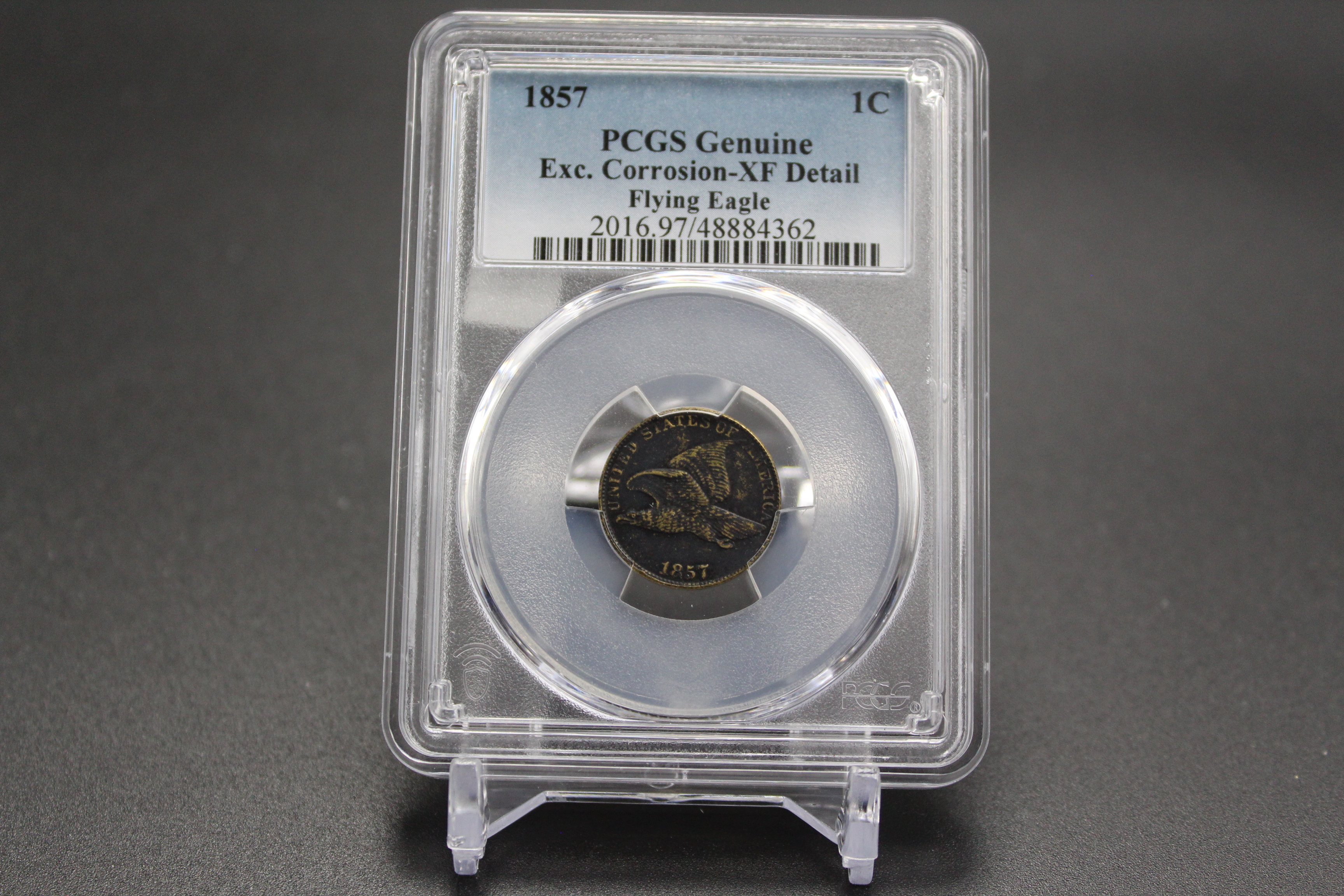 1857 Flying Eagle Cent PCGS Genuine XF Details