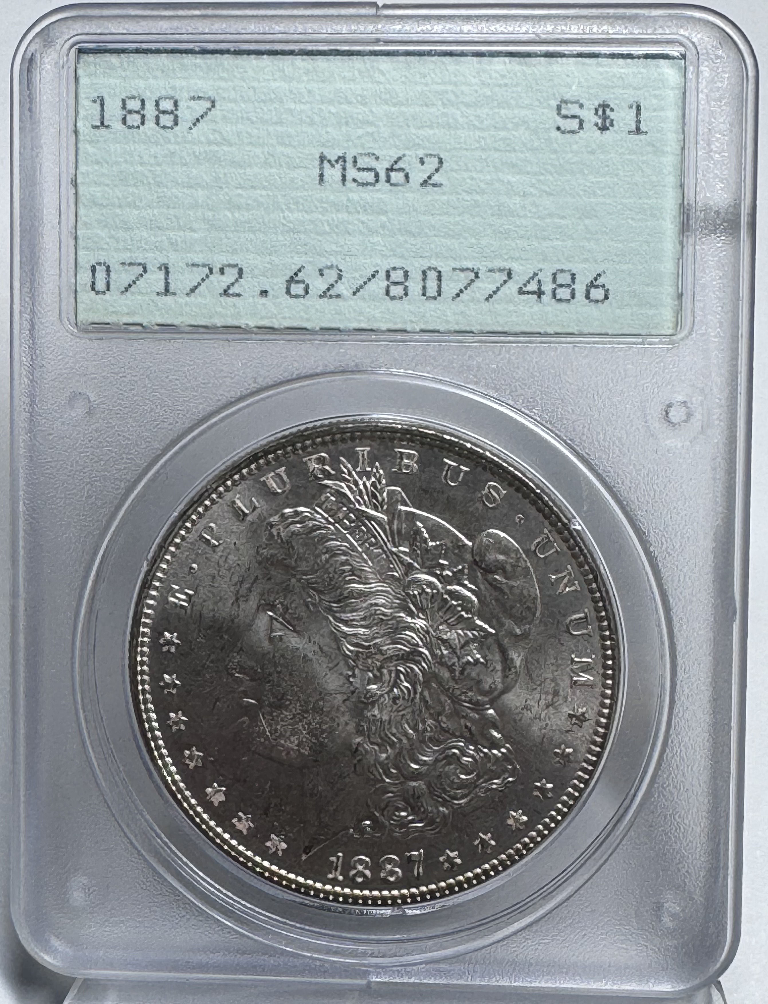 1887 Morgan Silver Dollar PCGS MS-62 OGH 1st Gen