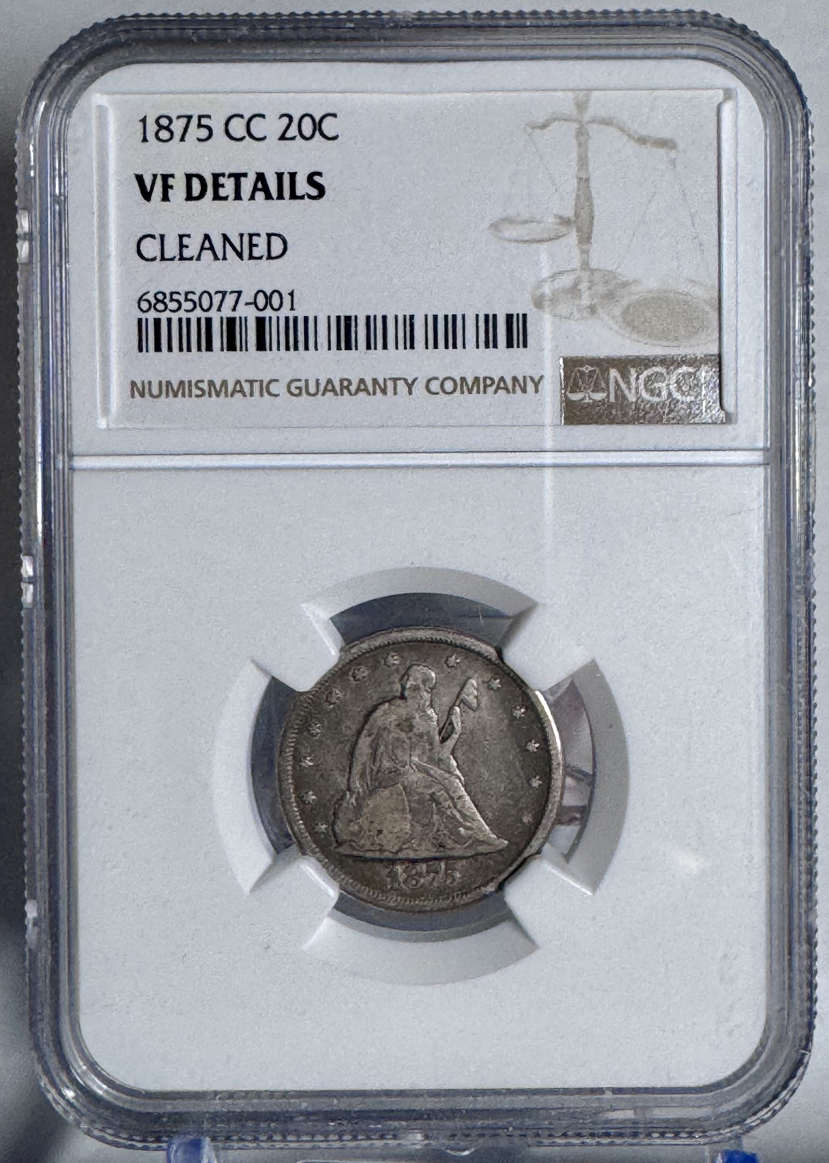 1875-CC Twenty-Cent Piece NGC VF Details