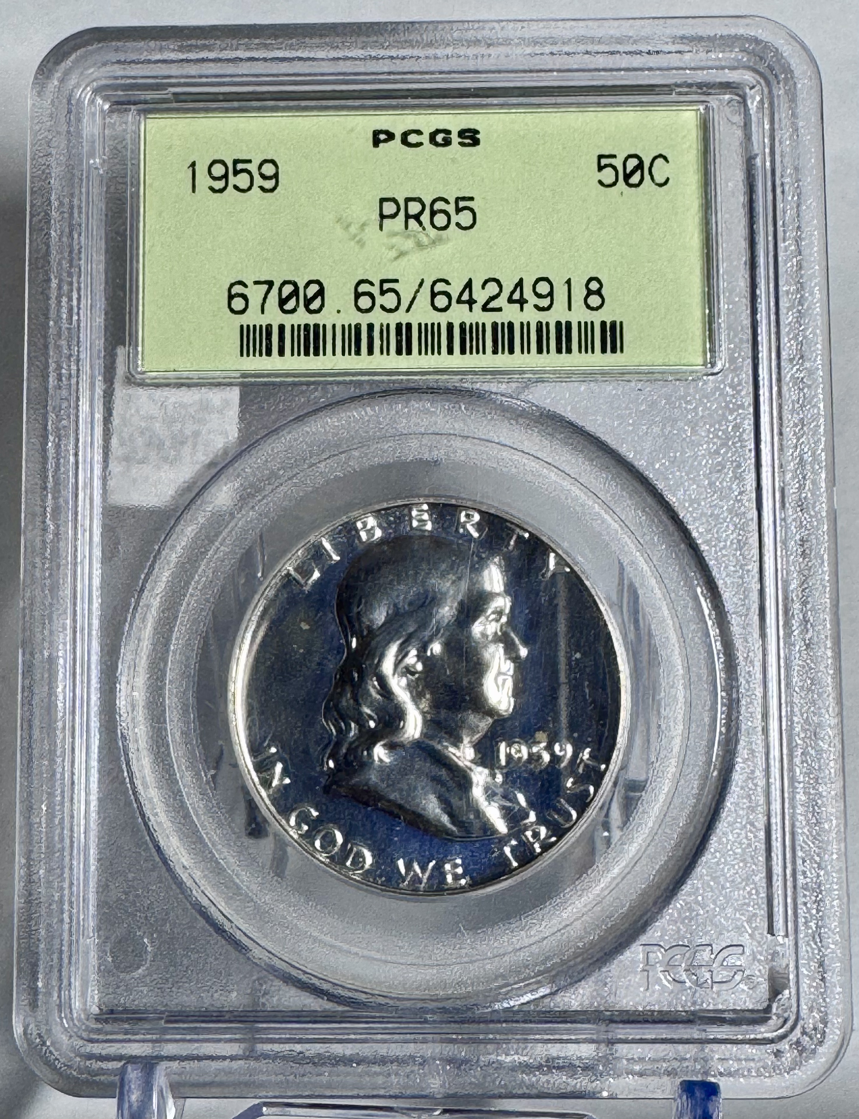 1959 Franklin Half Dollar PCGS PR-65